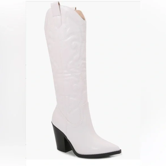 Berness Arizona Quilted Cowboy Boots White Women’s Size 8 Western Design - Picture 2 of 13